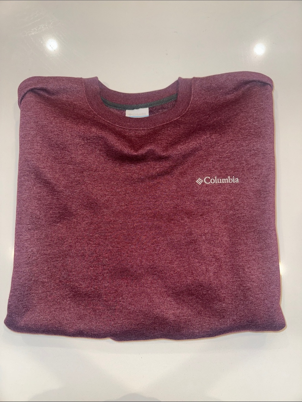 Columbia Men's HART MOUNTAIN CREW Crewneck Sweatshirt - Burgundy Heather